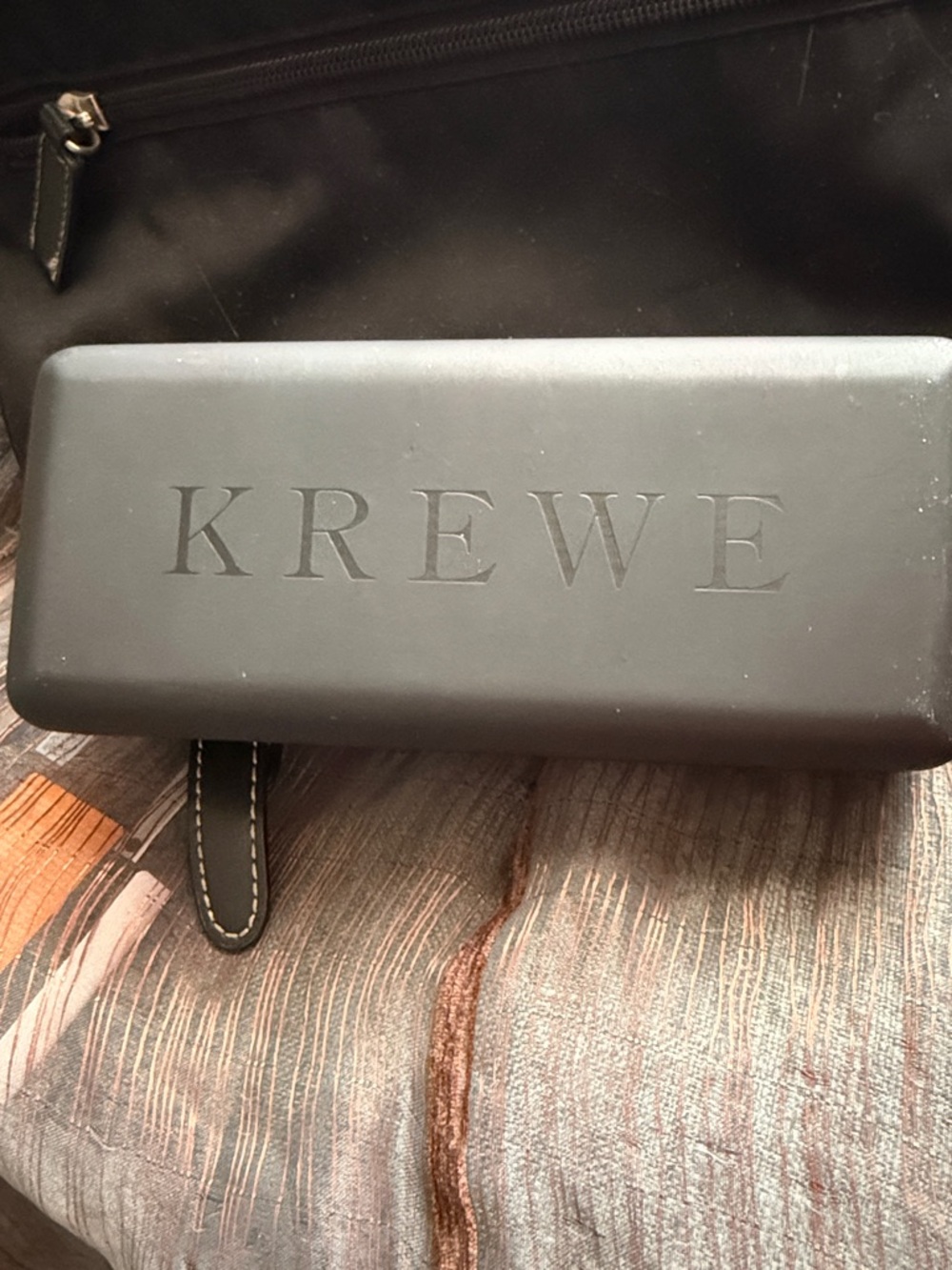 KREWE Black Hard Shell Toiletry / Accessory Case
